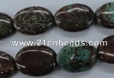 CSD80 15.5 inches 13*18mm oval dyed stripe jasper gemstone beads