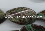 CSD85 15.5 inches 20*30mm twisted oval dyed stripe jasper gemstone beads