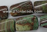 CSD87 15.5 inches 15*25mm twisted rectangle dyed stripe jasper beads