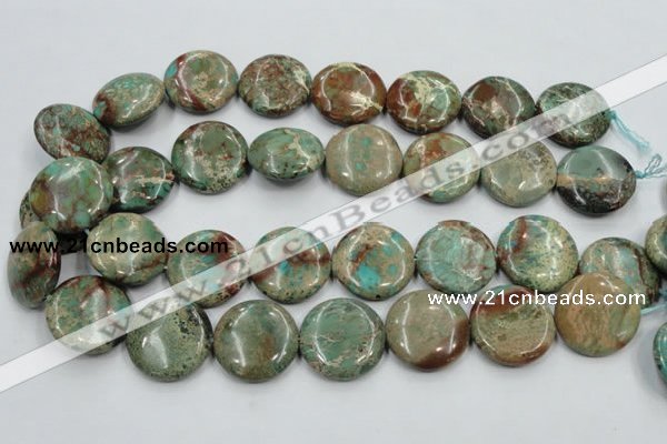 CSE07 15.5 inches 25mm flat round natural sea sediment jasper beads