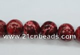 CSE164 15.5 inches 14mm round dyed natural sea sediment jasper beads