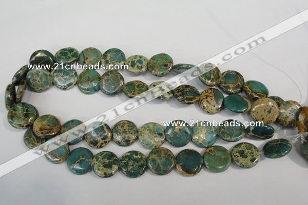 CSE5031 15.5 inches 20mm flat round natural sea sediment jasper beads