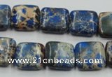 CSE53 15.5 inches 16*16mm square dyed natural sea sediment jasper beads