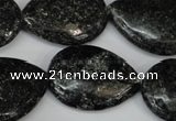 CSI107 15.5 inches 22*30mm flat teardrop silver scale stone beads