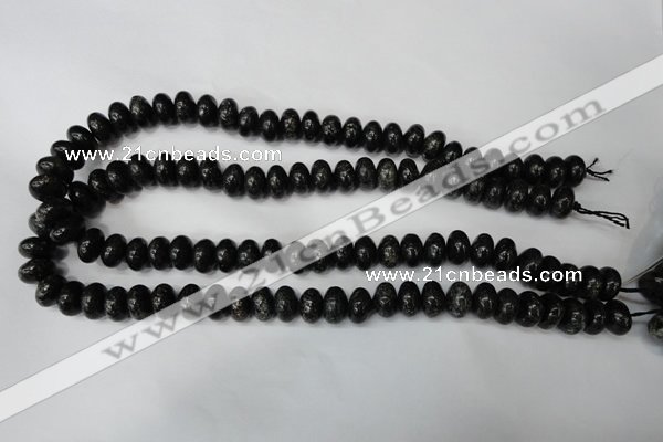 CSI68 15.5 inches 6*10mm rondelle silver scale stone beads wholesale