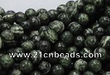 CSJ02 15.5 inches 6mm round green silver line jasper beads wholesale