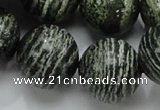 CSJ09 15.5 inches 20mm round green silver line jasper beads wholesale