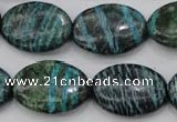CSJ228 15.5 inches 18*25mm oval dyed green silver line jasper beads
