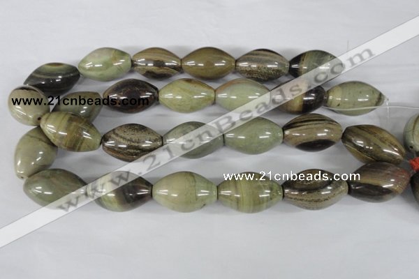 CSL106 15.5 inches 22*30mm rice silver leaf jasper beads wholesale
