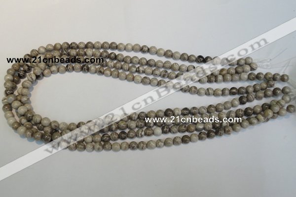 CSL11 15.5 inches 6mm round silver leaf jasper beads wholesale