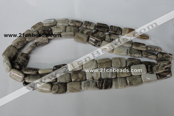CSL68 15.5 inches 13*18mm rectangle silver leaf jasper beads wholesale
