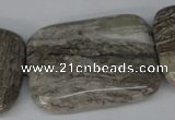 CSL72 15.5 inches 30*40mm rectangle silver leaf jasper beads wholesale