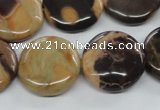 CSN02 15.5 inches 20mm flat round new snake skin jasper beads