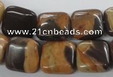 CSN03 15.5 inches 15*15mm square new snake skin jasper beads