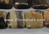 CSN04 15.5 inches 20*20mm square new snake skin jasper beads