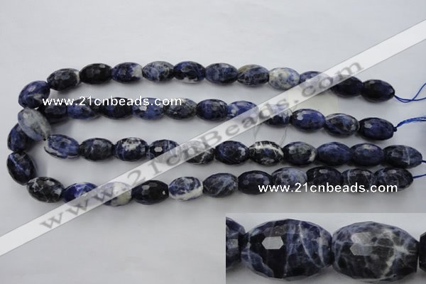 CSO363 15.5 inches 12*16mm faceted rice natural sodalite beads
