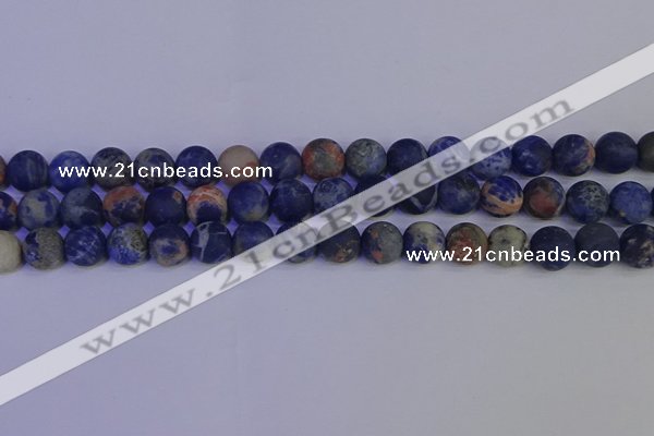 CSO523 15.5 inches 10mm round matte orange sodalite beads wholesale