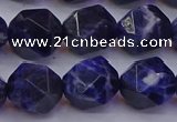 CSO554 15.5 inches 12mm faceted nuggets sodalite gemstone beads