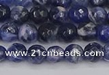 CSO559 15.5 inches 6mm faceted round sodalite gemstone beads