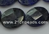 CSO710 15.5 inches 20mm faceted coin sodalite gemstone beads