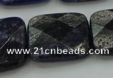 CSO730 15.5 inches 20*20mm faceted square sodalite gemstone beads
