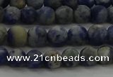 CSO801 15.5 inches 6mm round matte orange sodalite gemstone beads