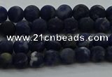CSO810 15.5 inches 4mm round matte sodalite gemstone beads