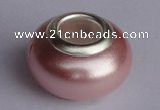 CSP03 20pcs silver plated core 8.5*14mm roundel shell pearl European beads