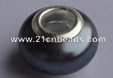 CSP04 20pcs silver plated core 8.5*14mm roundel shell pearl European beads