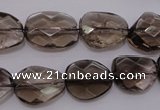 CSQ233 13*16mm faceted freeform grade AA natural smoky quartz beads
