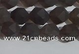 CSQ532 15.5 inches 8mm faceted nuggets matte smoky quartz beads