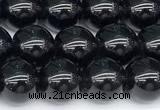 CSQ541 15 inches 8mm round black morion smoky quartz beads