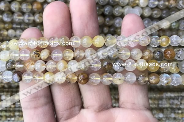 CSQ801 15.5 inches 6mm round scenic quartz beads wholesale
