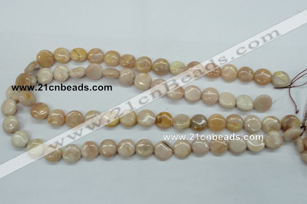 CSS203 15.5 inches 12mm flat round natural sunstone beads