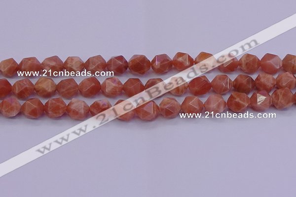 CSS684 15.5 inches 12mm faceted nuggets natural sunstone beads
