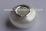 CSSP01 10pcs 8*14mm roundel 925 silver core shell pearl European beads