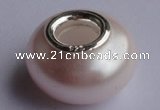 CSSP02 20pcs 8*14mm roundel 925 silver core shell pearl European beads