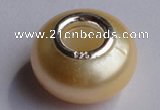 CSSP03 20pcs 925 silver core 8*14mm roundel shell pearl European beads
