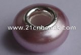 CSSP04 20pcs 925 silver core 8*14mm roundel shell pearl European beads
