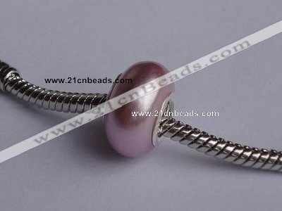 CSSP04 20pcs 925 silver core 8*14mm roundel shell pearl European beads