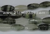 CSW110 15.5 inches 6*12mm rice seaweed quartz beads wholesale
