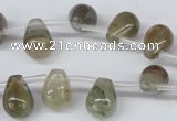 CSW120 Top-drilled 10*14mm teardrop seaweed quartz beads wholesale