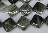 CSW132 15.5 inches 12*12mm diamond seaweed quartz beads wholesale
