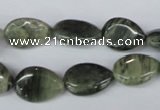 CSW162 15.5 inches 10*14mm flat teardrop seaweed quartz beads wholesale