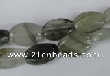 CSW172 15.5 inches 10*15mm flat drum seaweed quartz beads wholesale