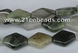 CSW175 15.5 inches 10*14mm hexagon seaweed quartz beads wholesale