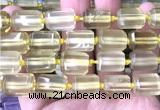 CTB1102 15 inches 12*16mm faceted tube lemon quartz beads