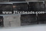 CTB216 15.5 inches 13*18mm faceted tube cloudy quartz beads