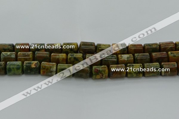 CTB530 15.5 inches 10*13mm triangle rhyolite beads wholesale