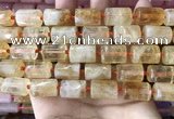 CTB620 15.5 inches 11*16mm - 12*18mm faceted tube citrine beads